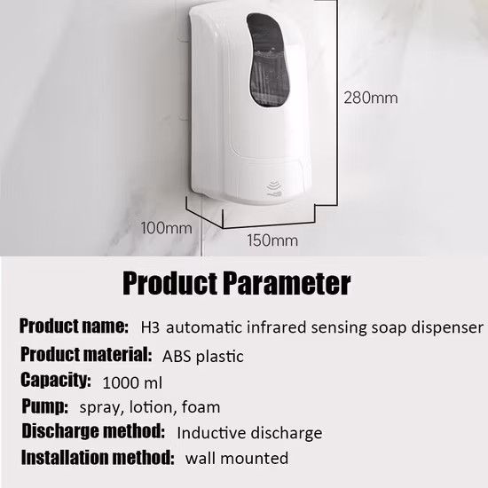 Dispenser automatico di sapone liquido in schiuma da 1000 ml con supporto da tavolo ODM per WC