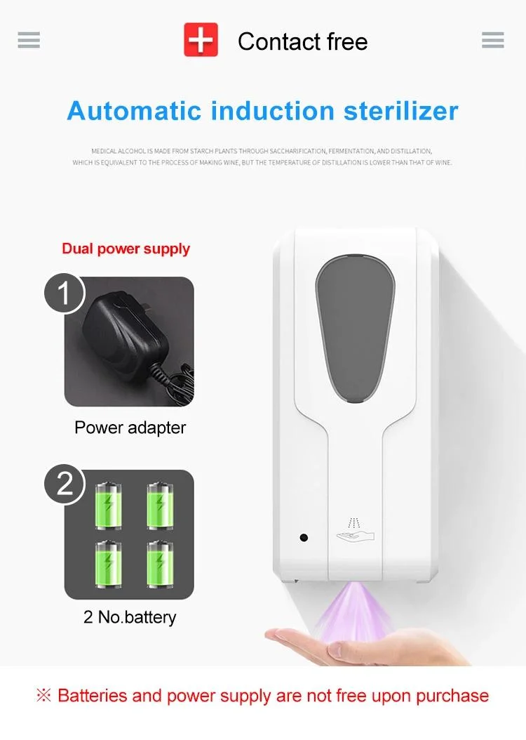 OEM ODM Infrared Disinfectant White Liquid Gel Foam Spray Hotel Public Place Alcohol Automatic Hand Wash Sanitizer Auto Soap Dispenser