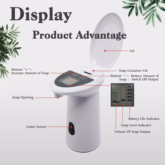 Dispenser automatico di sapone per lavaggio a mano da tavolo con sensore di liquido (V-120S)